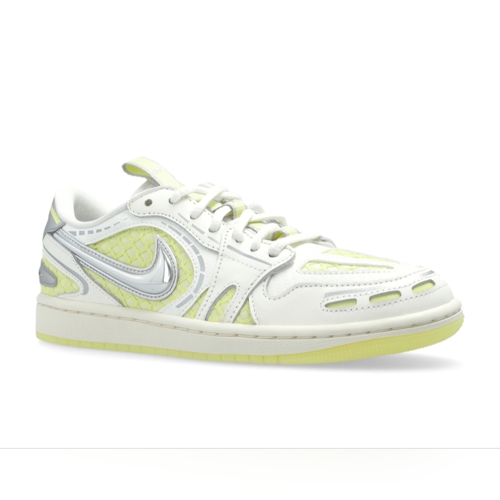 Air Jordan 1 Mm Low V3 Sneaker in Sail, Luminous Green & Metallic Silver